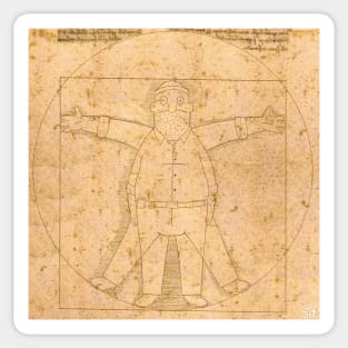 Burgers Painting Vitruvian Teddy Sticker